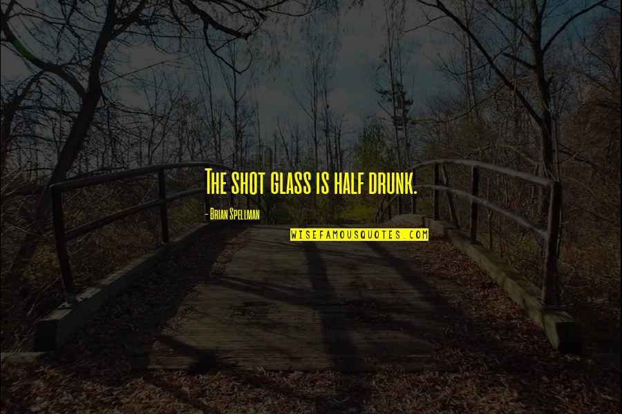 Paraprosdokian Quotes By Brian Spellman: The shot glass is half drunk.