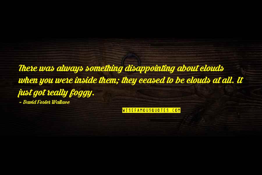 Parasailing Adventure Quotes By David Foster Wallace: There was always something disappointing about clouds when Parasailing Adventure Quotes By David Foster Wallace: There was always something disappointing about clouds when