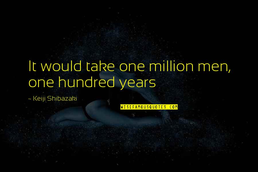 Paraschiv Adrian Quotes By Keiji Shibazaki: It would take one million men, one hundred