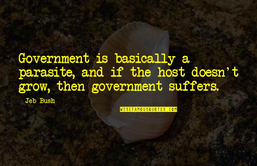 Parasite Quotes By Jeb Bush: Government is basically a parasite, and if the