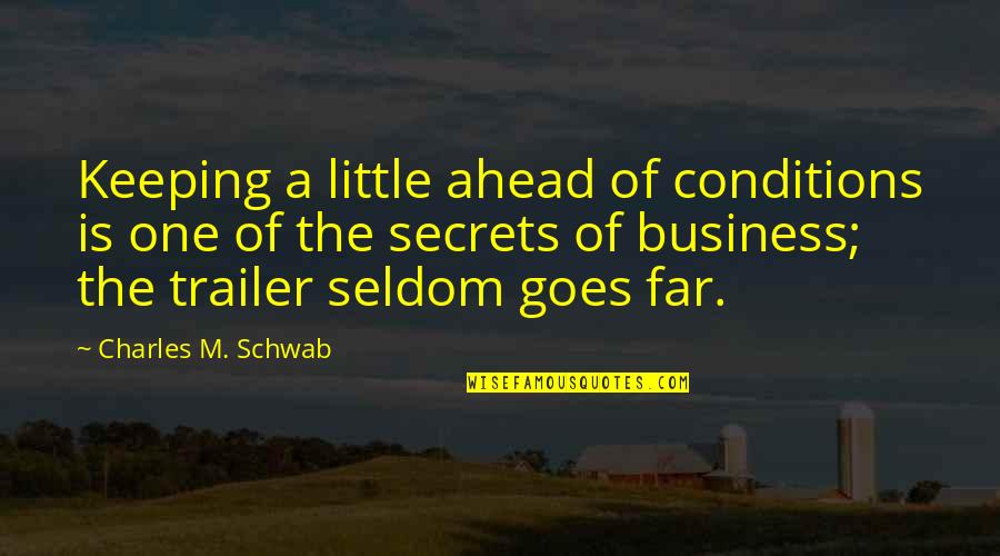 Parboiling Country Quotes By Charles M. Schwab: Keeping a little ahead of conditions is one Parboiling Country Quotes By Charles M. Schwab: Keeping a little ahead of conditions is one