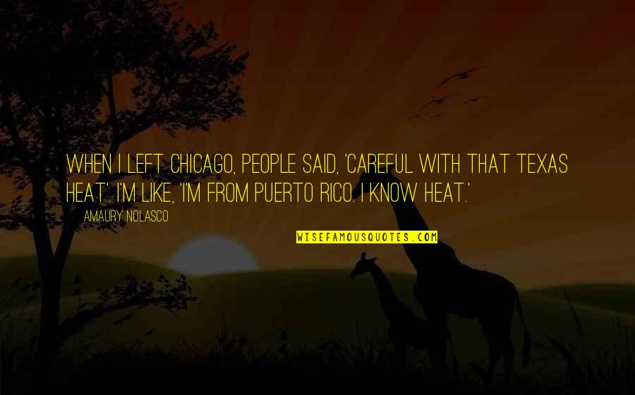 Parcelamento Quotes By Amaury Nolasco: When I left Chicago, people said, 'Careful with