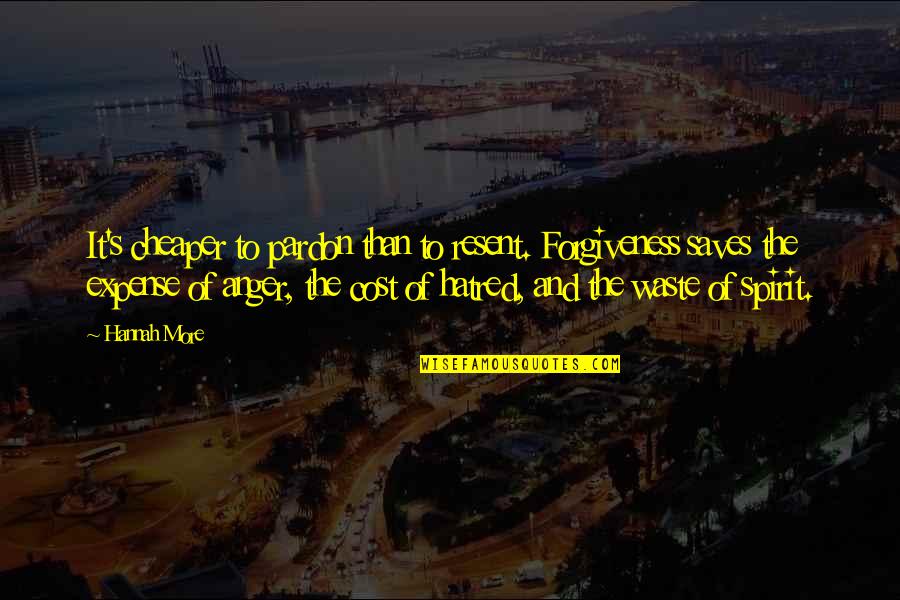 Pardon'd Quotes By Hannah More: It's cheaper to pardon than to resent. Forgiveness Pardon'd Quotes By Hannah More: It's cheaper to pardon than to resent. Forgiveness
