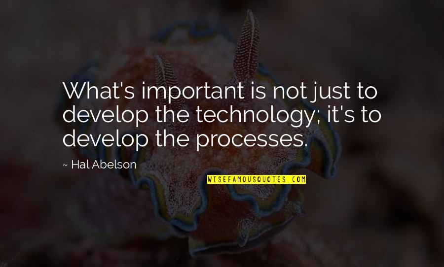 Parecen In English Quotes By Hal Abelson: What's important is not just to develop the Parecen In English Quotes By Hal Abelson: What's important is not just to develop the