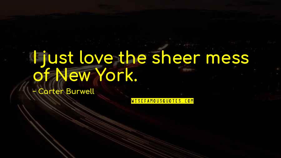 Paredez Gastroenterologist Quotes By Carter Burwell: I just love the sheer mess of New