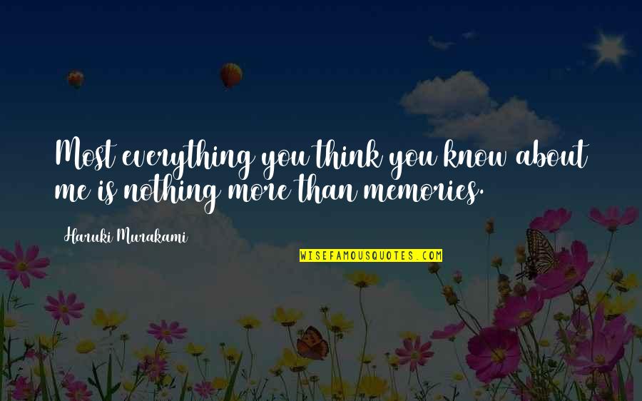 Paren Quotes By Haruki Murakami: Most everything you think you know about me