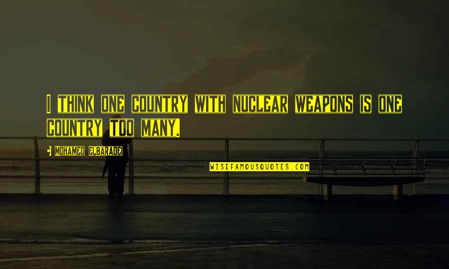 Parentela Di Quotes By Mohamed ElBaradei: I think one country with nuclear weapons is Parentela Di Quotes By Mohamed ElBaradei: I think one country with nuclear weapons is