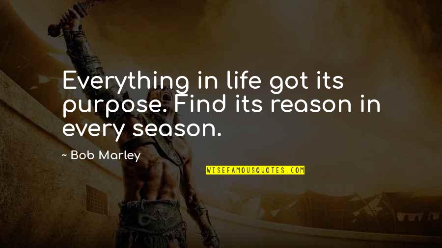 Parenthetical Quotes By Bob Marley: Everything in life got its purpose. Find its
