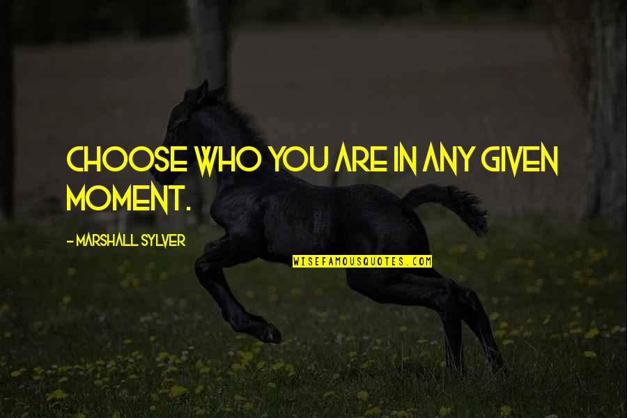 Parenting And Money Quotes By Marshall Sylver: Choose who you are in any given moment.