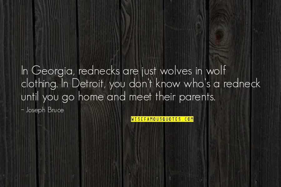Parents Meet Quotes By Joseph Bruce: In Georgia, rednecks are just wolves in wolf