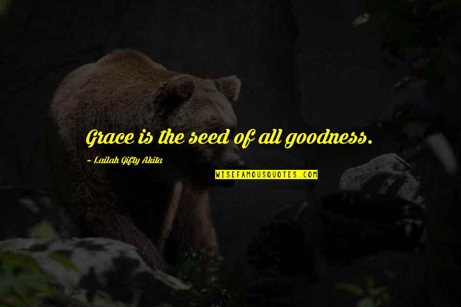 Parents Teaching Love Quotes By Lailah Gifty Akita: Grace is the seed of all goodness.