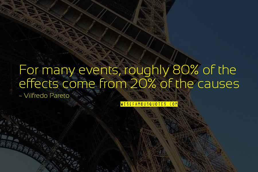 Pareto's Quotes By Vilfredo Pareto: For many events, roughly 80% of the effects