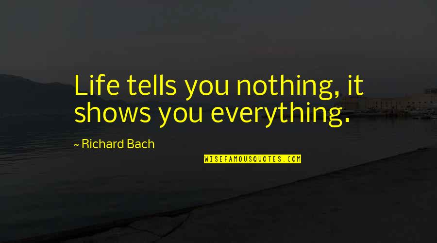 Pargeverina Quotes By Richard Bach: Life tells you nothing, it shows you everything. Pargeverina Quotes By Richard Bach: Life tells you nothing, it shows you everything.