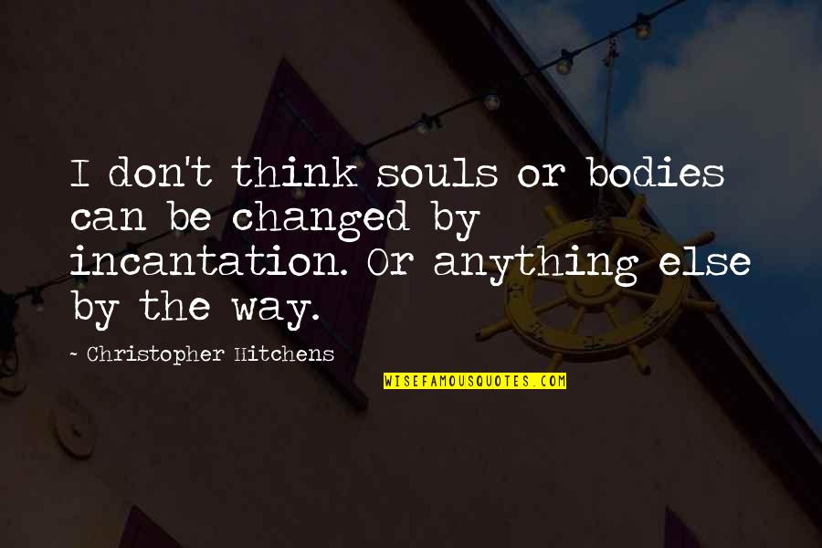 Parioli Louis Quotes By Christopher Hitchens: I don't think souls or bodies can be
