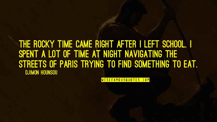 Paris By Night Quotes By Djimon Hounsou: The rocky time came right after I left