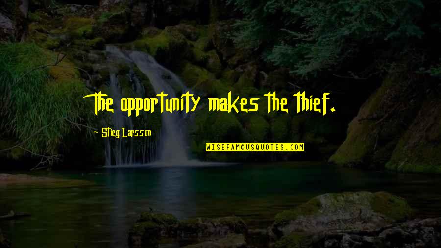 Paris By Night Quotes By Stieg Larsson: The opportunity makes the thief.
