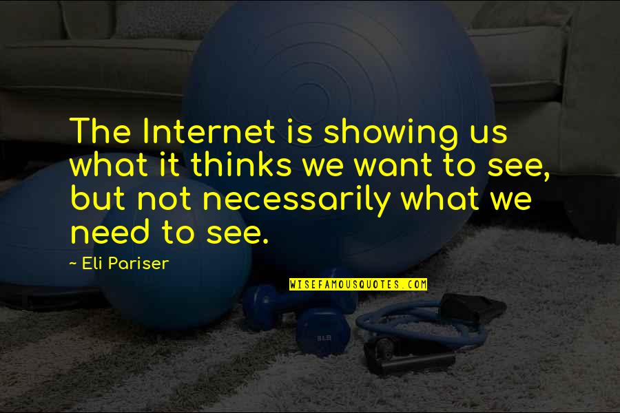 Pariser Quotes By Eli Pariser: The Internet is showing us what it thinks Pariser Quotes By Eli Pariser: The Internet is showing us what it thinks
