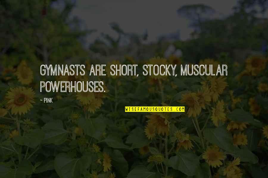 Parkies Deinze Quotes By Pink: Gymnasts are short, stocky, muscular powerhouses.