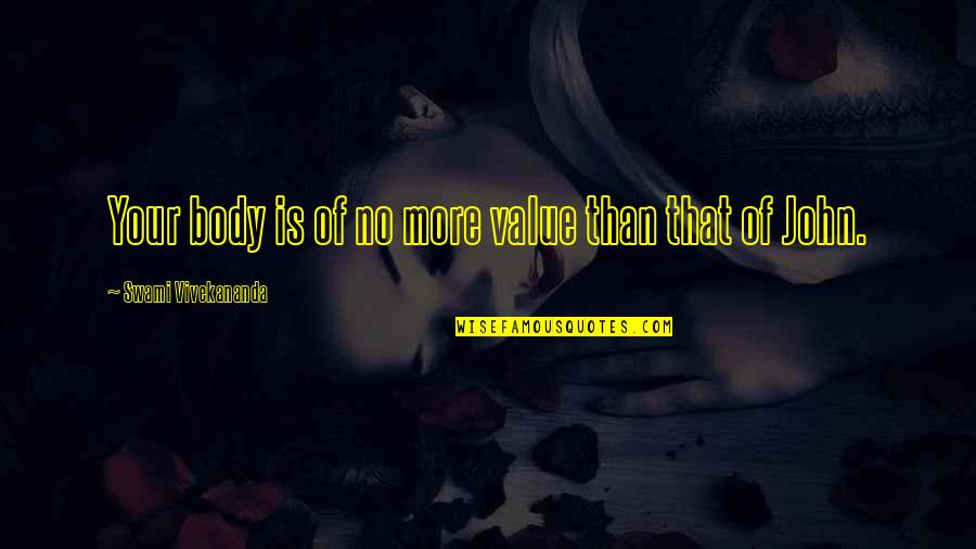 Parkovi Vara Din Quotes By Swami Vivekananda: Your body is of no more value than Parkovi Vara Din Quotes By Swami Vivekananda: Your body is of no more value than