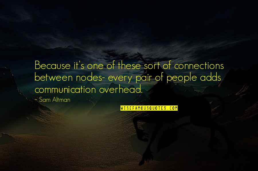 Parks And Recreation Season 3 Episode 13 Quotes By Sam Altman: Because it's one of these sort of connections