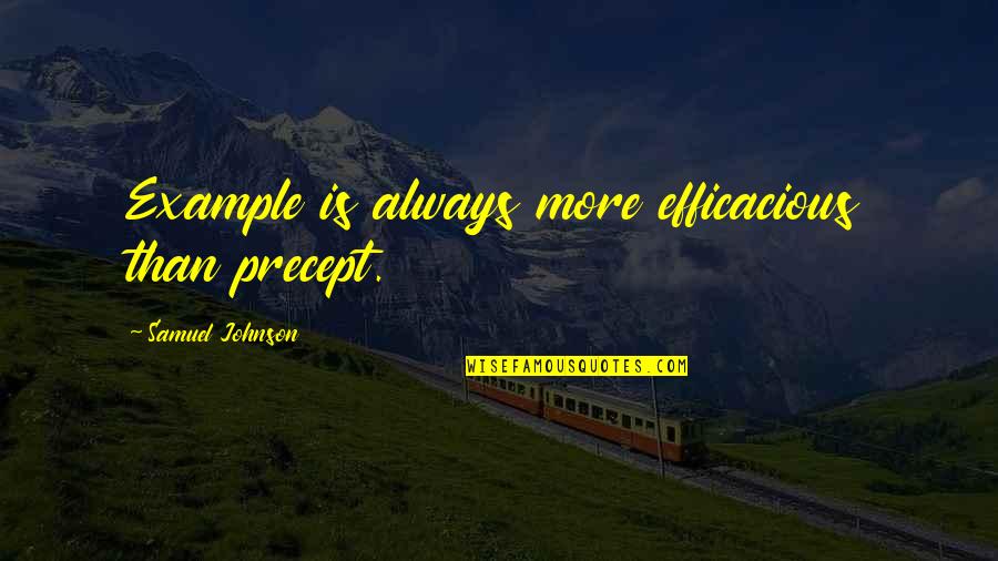 Parlay Picks Quotes By Samuel Johnson: Example is always more efficacious than precept.