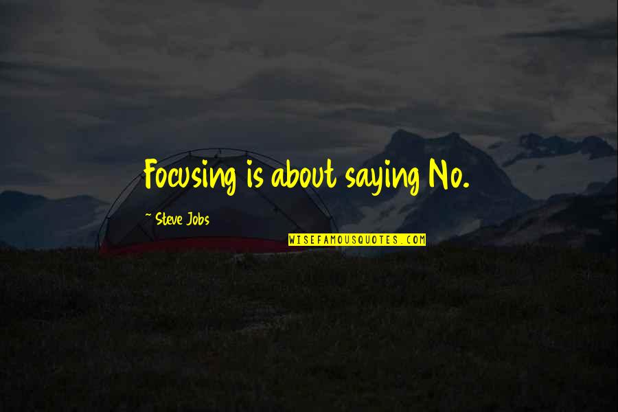 Parlayan Yildiz Quotes By Steve Jobs: Focusing is about saying No. Parlayan Yildiz Quotes By Steve Jobs: Focusing is about saying No.