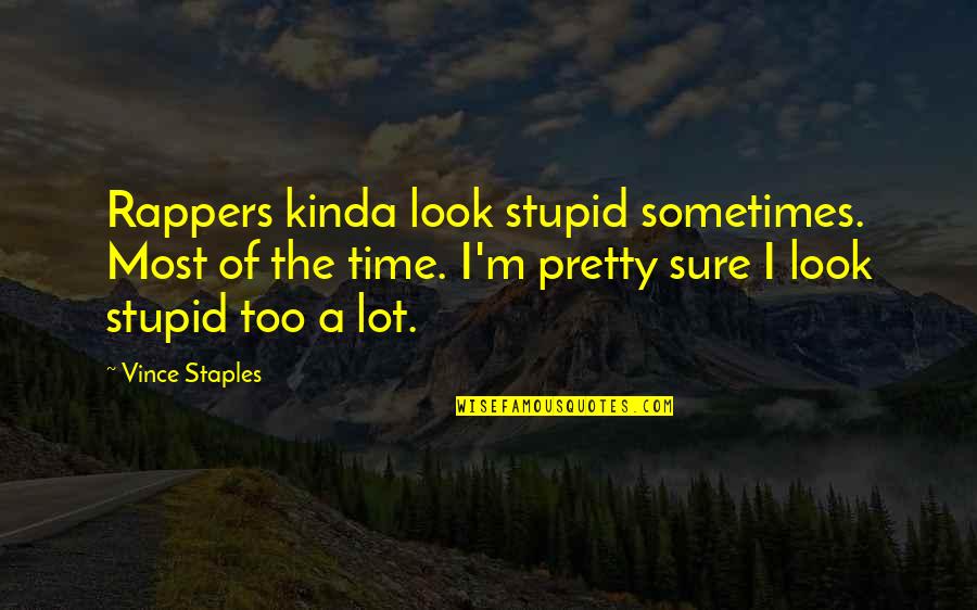 Parmenter Quotes By Vince Staples: Rappers kinda look stupid sometimes. Most of the