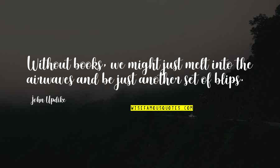 Parminder Nagra Quotes By John Updike: Without books, we might just melt into the