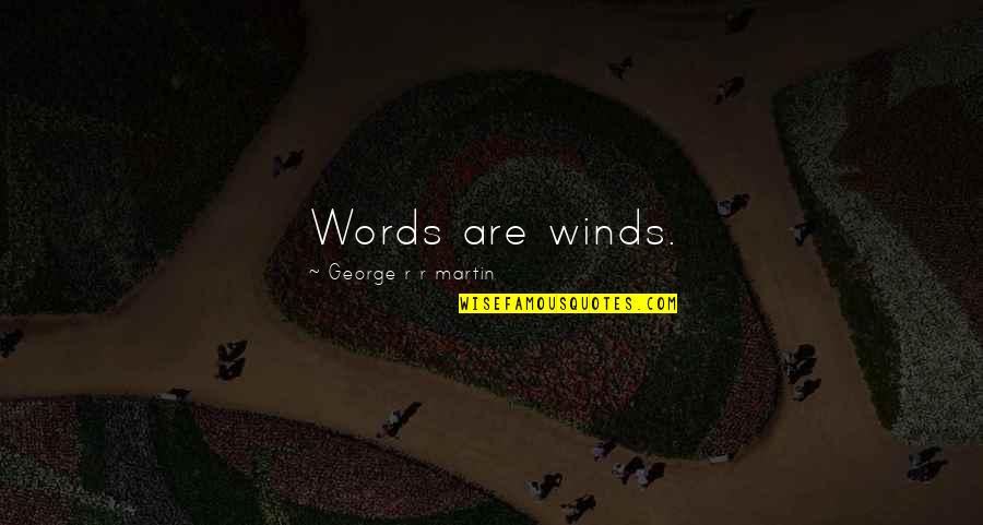 Paroxysmal Svt Quotes By George R R Martin: Words are winds. Paroxysmal Svt Quotes By George R R Martin: Words are winds.