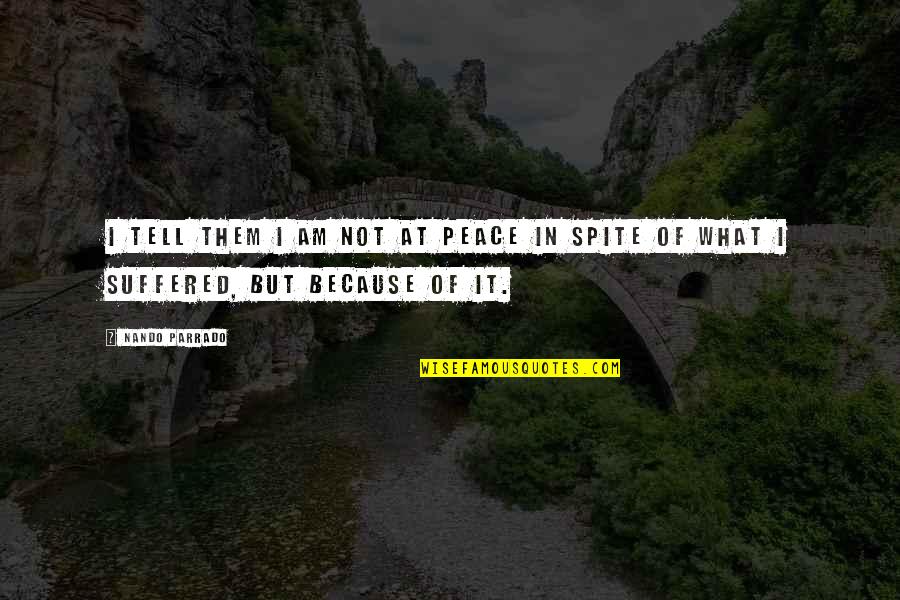 Parrado Quotes By Nando Parrado: I tell them I am not at peace