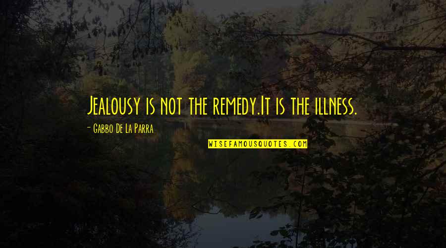 Parra's Quotes By Gabbo De La Parra: Jealousy is not the remedy.It is the illness.