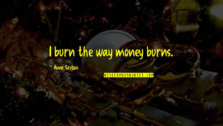 Parrot Lover Parrot Quotes By Anne Sexton: I burn the way money burns. Parrot Lover Parrot Quotes By Anne Sexton: I burn the way money burns.