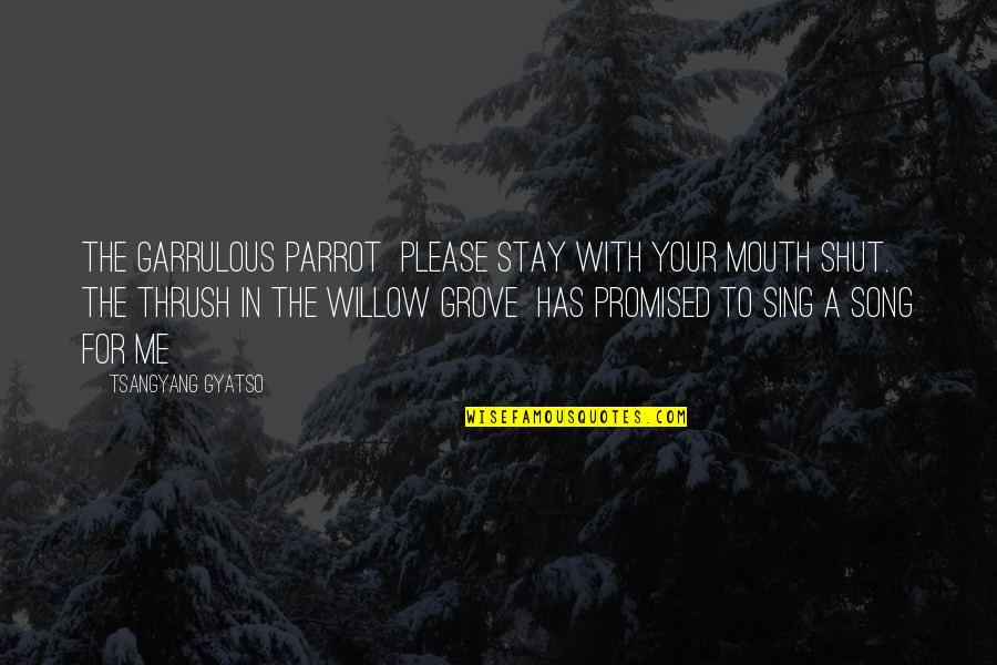 Parrot Quotes By Tsangyang Gyatso: The garrulous parrot Please stay with your mouth Parrot Quotes By Tsangyang Gyatso: The garrulous parrot Please stay with your mouth