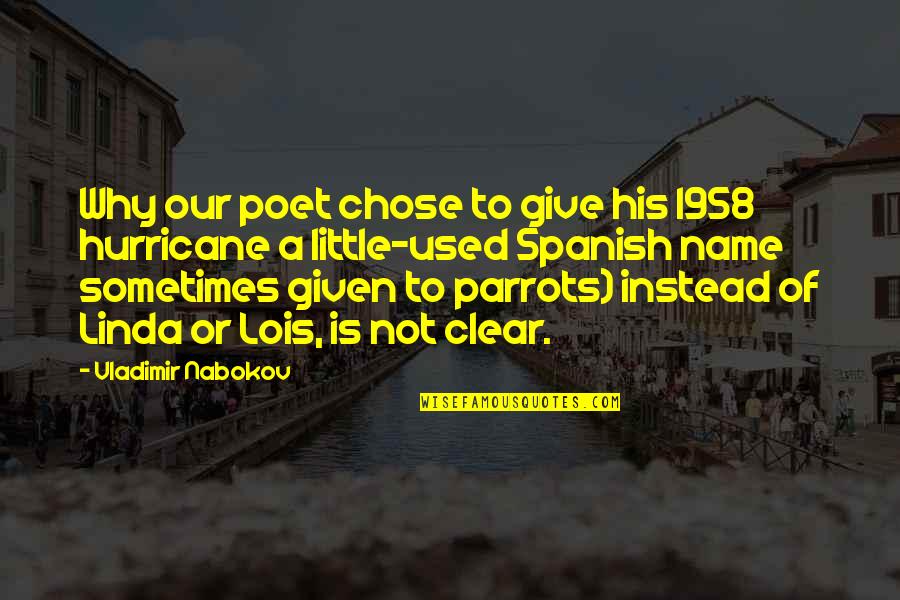 Parrots Quotes By Vladimir Nabokov: Why our poet chose to give his 1958