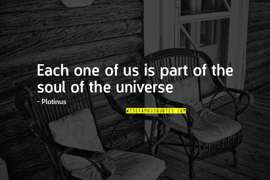 Part Of The Universe Quotes By Plotinus: Each one of us is part of the