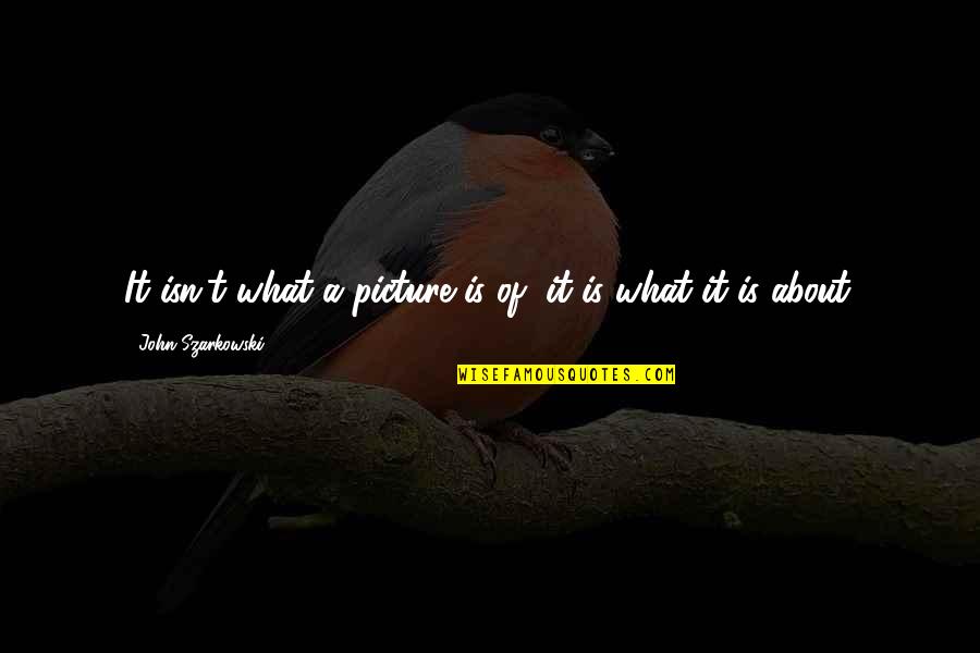 Partenaires Amazon Quotes By John Szarkowski: It isn't what a picture is of, it Partenaires Amazon Quotes By John Szarkowski: It isn't what a picture is of, it