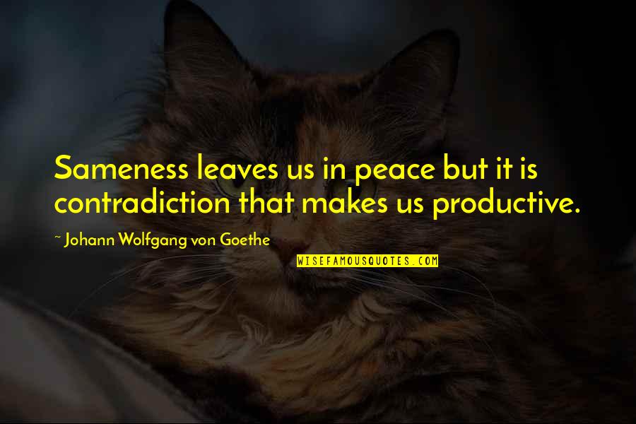 Participation In Education Quotes By Johann Wolfgang Von Goethe: Sameness leaves us in peace but it is