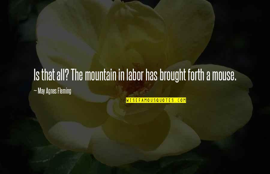 Participation Matters Quotes By May Agnes Fleming: Is that all? The mountain in labor has