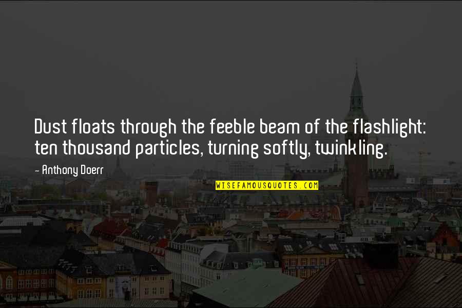 Particles Quotes By Anthony Doerr: Dust floats through the feeble beam of the