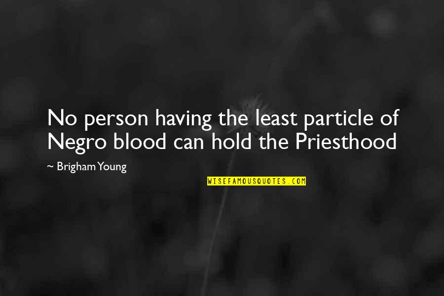 Particles Quotes By Brigham Young: No person having the least particle of Negro