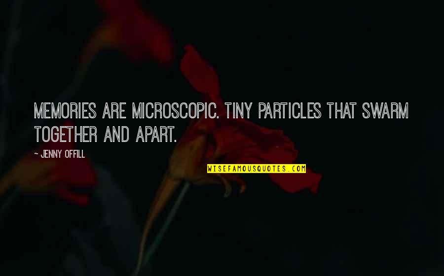Particles Quotes By Jenny Offill: Memories are microscopic. Tiny particles that swarm together