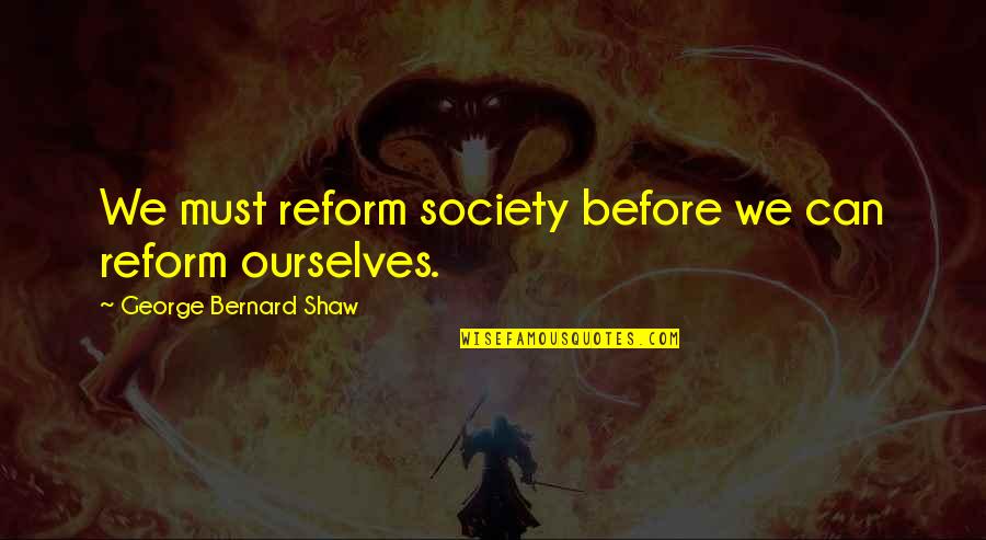 Partita Iva Quotes By George Bernard Shaw: We must reform society before we can reform