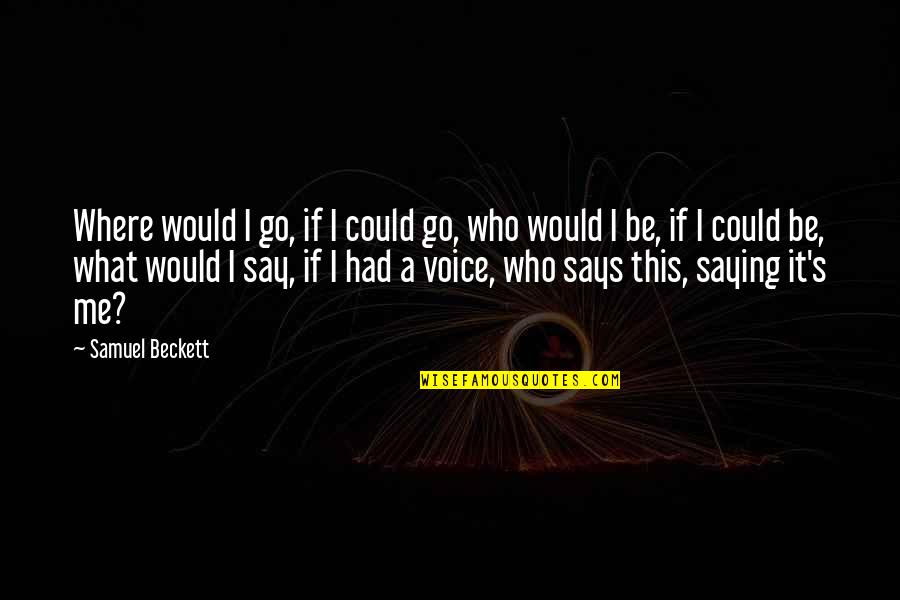 Party Time Tonight Quotes By Samuel Beckett: Where would I go, if I could go,