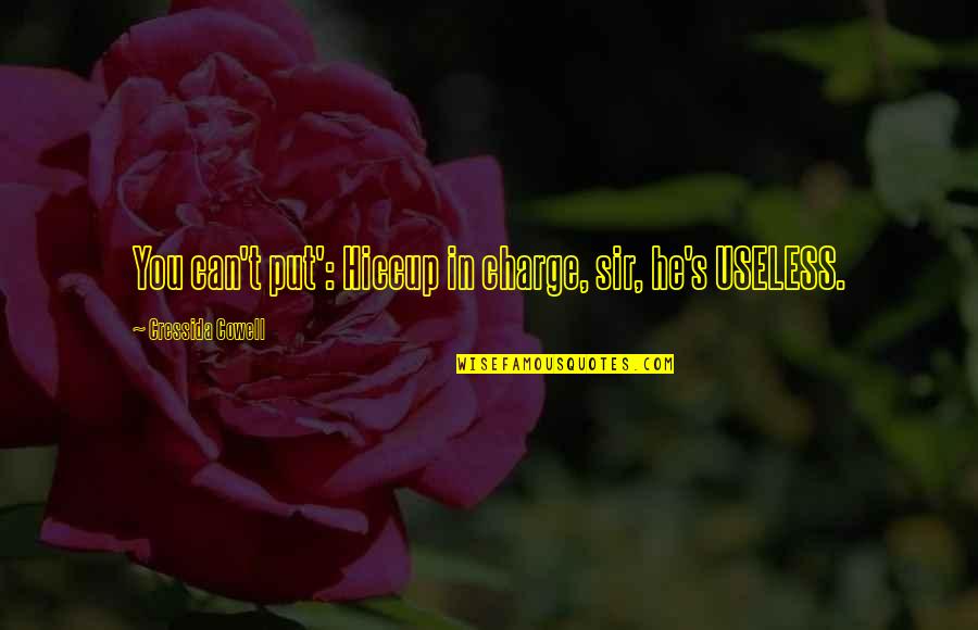 Pasasalamat Sa Boyfriend Quotes By Cressida Cowell: You can't put': Hiccup in charge, sir, he's