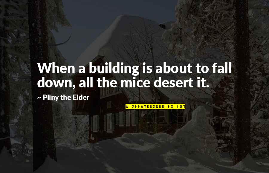 Pascoe Quotes By Pliny The Elder: When a building is about to fall down, Pascoe Quotes By Pliny The Elder: When a building is about to fall down,