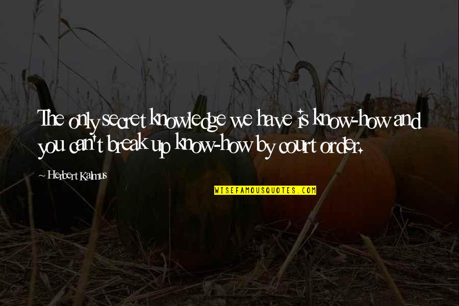 Pashas Otomanos Quotes By Herbert Kalmus: The only secret knowledge we have is know-how