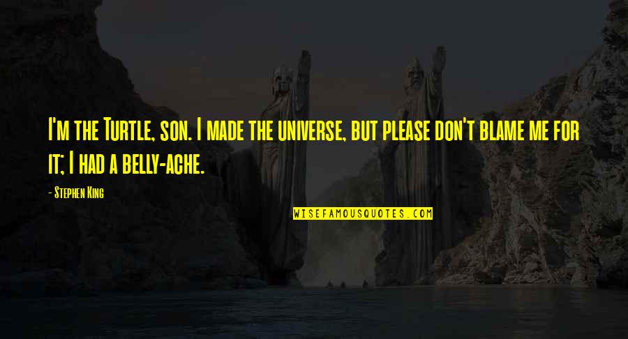 Pasierb Z Quotes By Stephen King: I'm the Turtle, son. I made the universe, Pasierb Z Quotes By Stephen King: I'm the Turtle, son. I made the universe,
