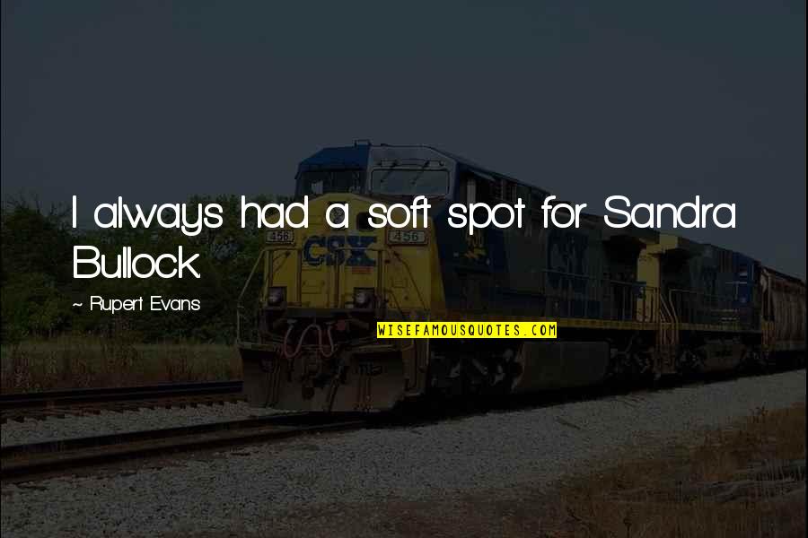 Pasquarello Quotes By Rupert Evans: I always had a soft spot for Sandra Pasquarello Quotes By Rupert Evans: I always had a soft spot for Sandra