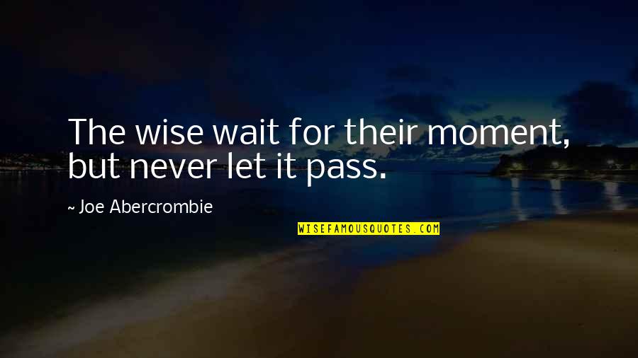 Pass By Us Quotes By Joe Abercrombie: The wise wait for their moment, but never