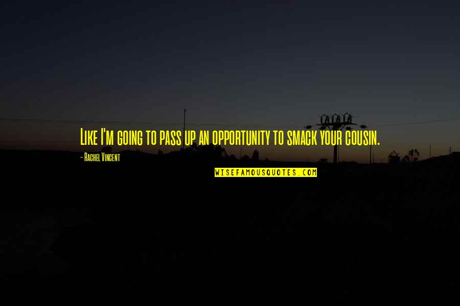 Pass By Us Quotes By Rachel Vincent: Like I'm going to pass up an opportunity